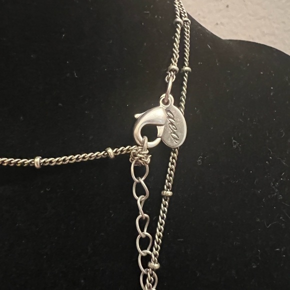 2 turquoise colored and silver necklaces, one multi strand and other w/pendant - Picture 6 of 11
